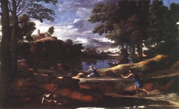 尼古拉斯 普桑 Landscape with man killed by snake 尼古拉斯 普桑 Landscape with man killed by snake